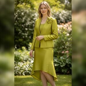 NWT $179 Lisa Rene 2 Piece Skirt Suit Set Size 12